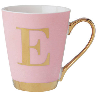 Frosted Pink Monogram Mug E