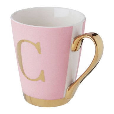 Frosted Pink Monogram Mug C