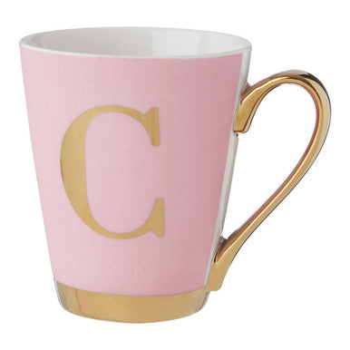 Frosted Pink Monogram Mug C