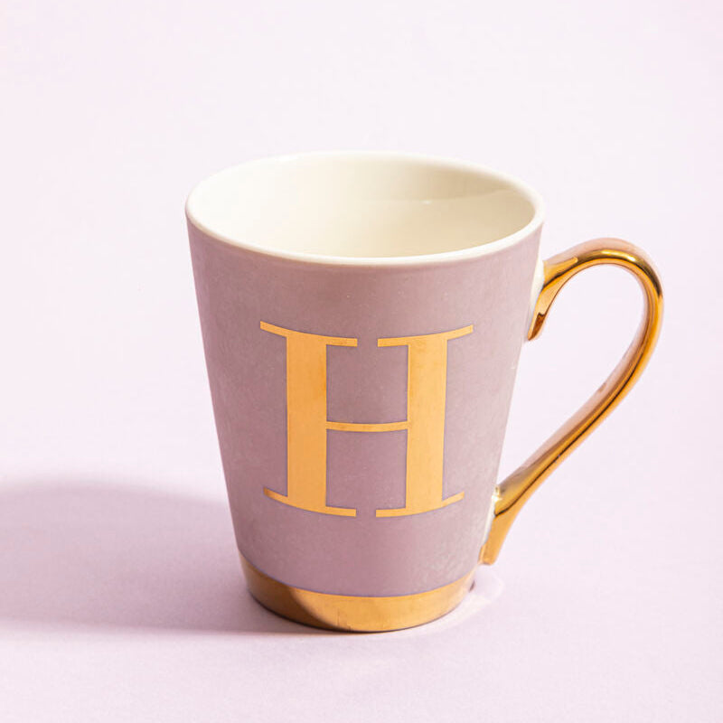 Lilac Monogram Mug H
