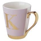 Pastel Pink K Letter Monogram Mug