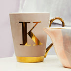 Pastel Pink K Letter Monogram Mug