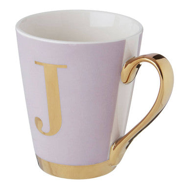 Lilac Monogram Mug J