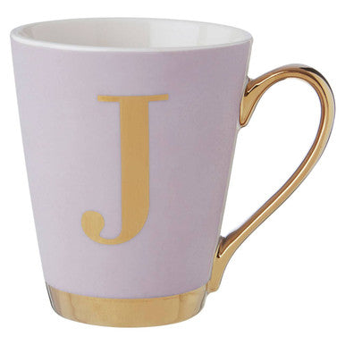 Lilac Monogram Mug J