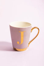 Lilac Monogram Mug J