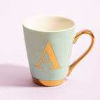 Green A Letter Monogram Mug