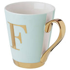Green F Letter Monogram Mug