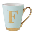 Green F Letter Monogram Mug