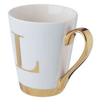 Green L Letter Monogram Mug