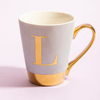 Green L Letter Monogram Mug