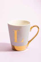 Green L Letter Monogram Mug
