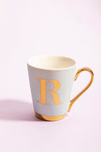 Green R Letter Monogram Mug