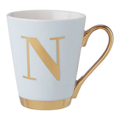 Green N Letter Monogram Mug