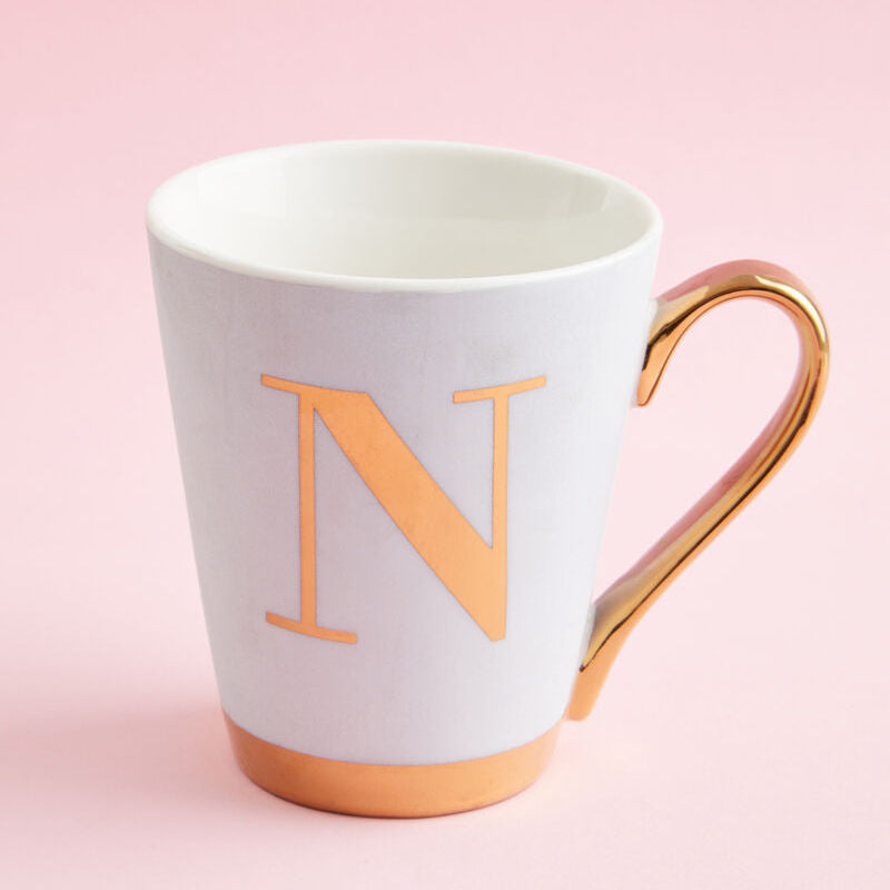 Green N Letter Monogram Mug