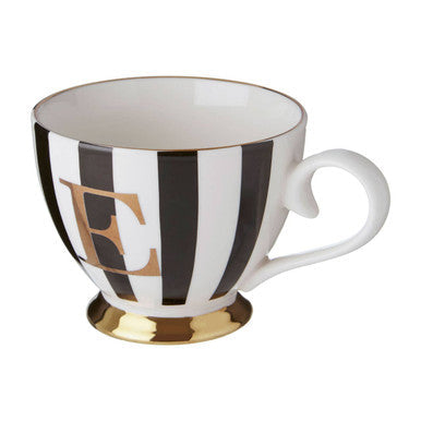 Black and White Monogram Mug E