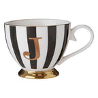 Black and White Monogram Mug J