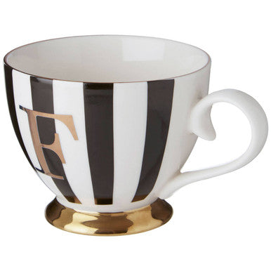 Black and White Monogram Mug F