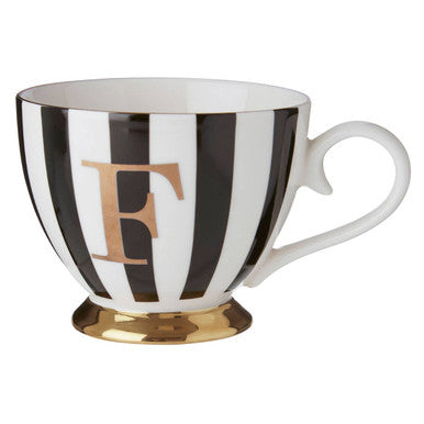 Black and White Monogram Mug F