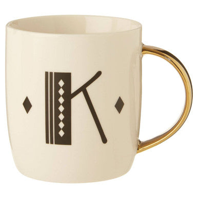White Monogram Mug K