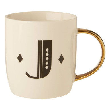 White Monogram Mug J