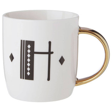 White Monogram Mug H