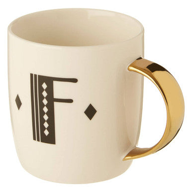 White Monogram Mug F