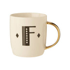White Monogram Mug F