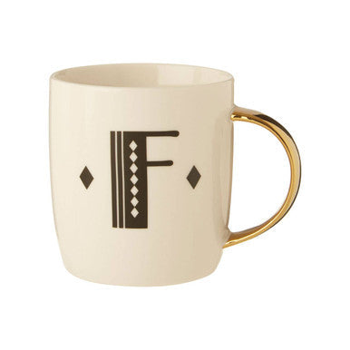 White Monogram Mug F