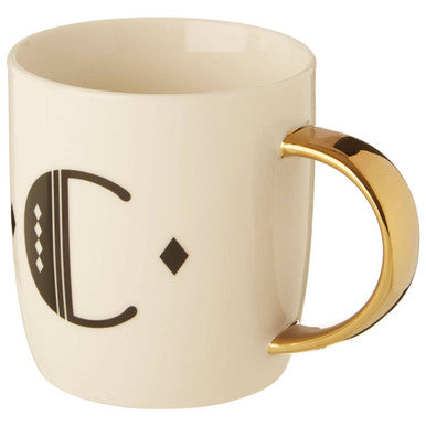 White Monogram Mug C