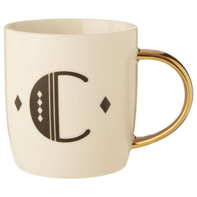 White Monogram Mug C