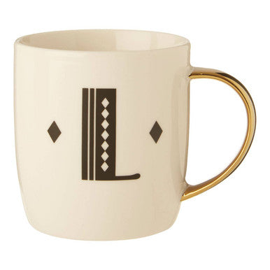 White Monogram Mug L