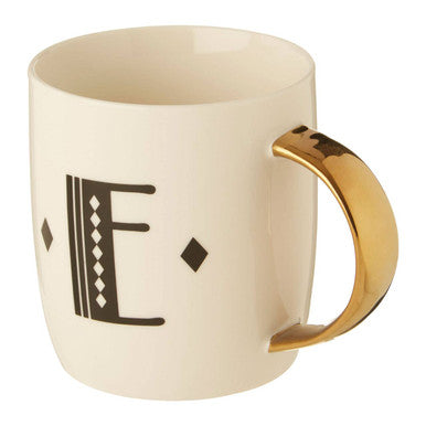 White Monogram Mug E