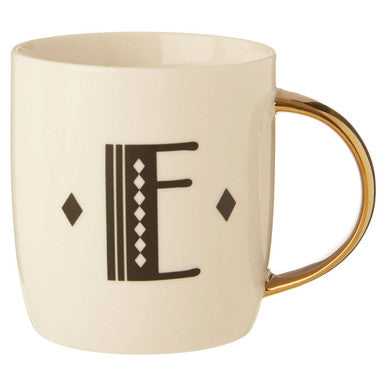White Monogram Mug E