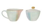Assorted Pastel Sugar Pot and Creamer