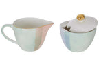 Assorted Pastel Sugar Pot and Creamer