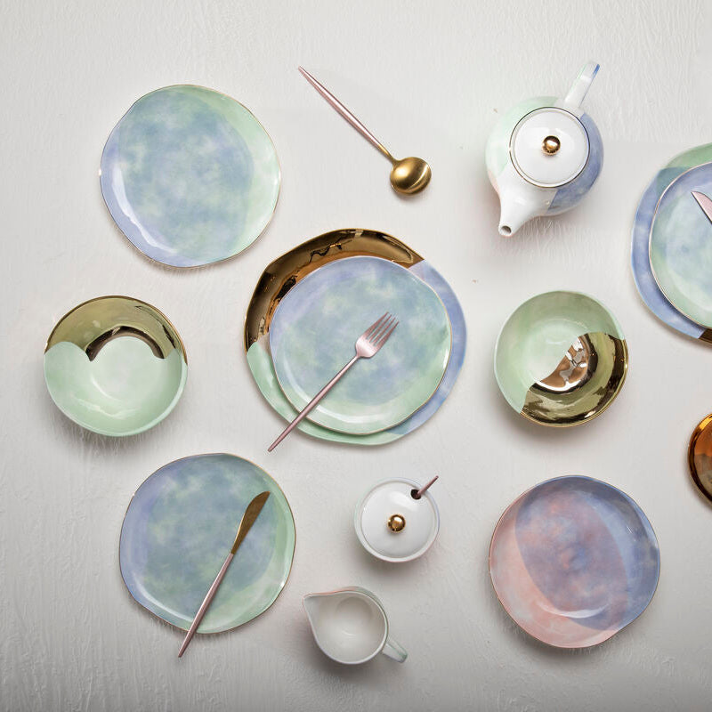 Pastel Hand-Painted Dinner Plate