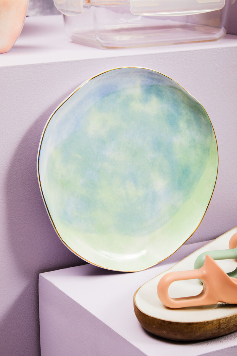 Hand-Painted Gold Rim Side Plate