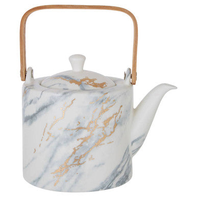 White Marble Effect Teapot
