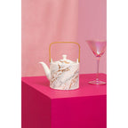 White Marble Effect Teapot