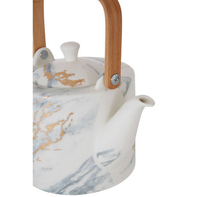 White Marble Effect Teapot