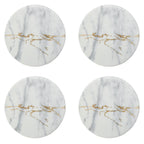 Set of 4 Matte Coasters with Gold Detail