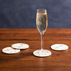 Set of 4 Matte Coasters with Gold Detail