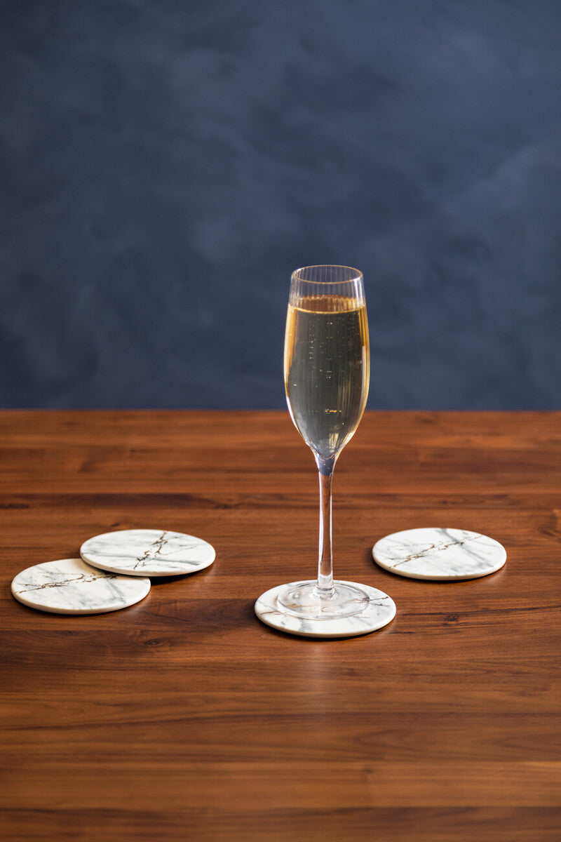 Set of 4 Matte Coasters with Gold Detail