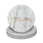 Set of 4 Matte Coasters with Gold Detail