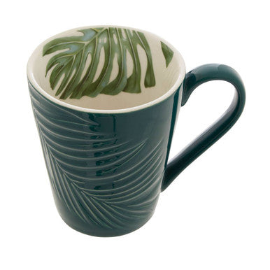 Dark Green Leaf Design Mug