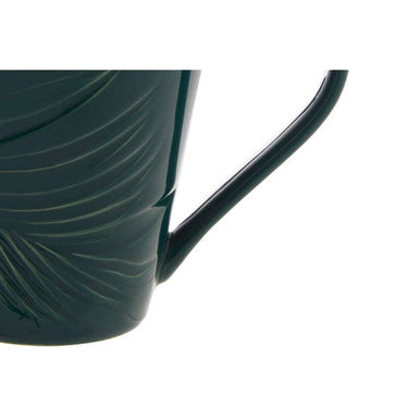 Dark Green Leaf Design Mug