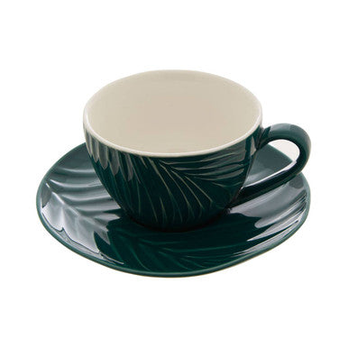 Dark Green Espresso Cup and Saucer