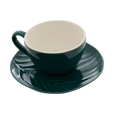 Dark Green Espresso Cup and Saucer