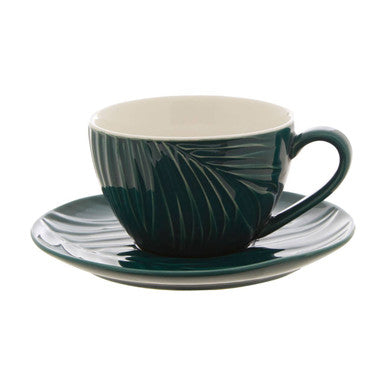 Dark Green Espresso Cup and Saucer