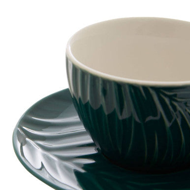 Dark Green Espresso Cup and Saucer